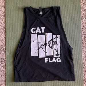 Cat Flag Pole fitness tank. Size M